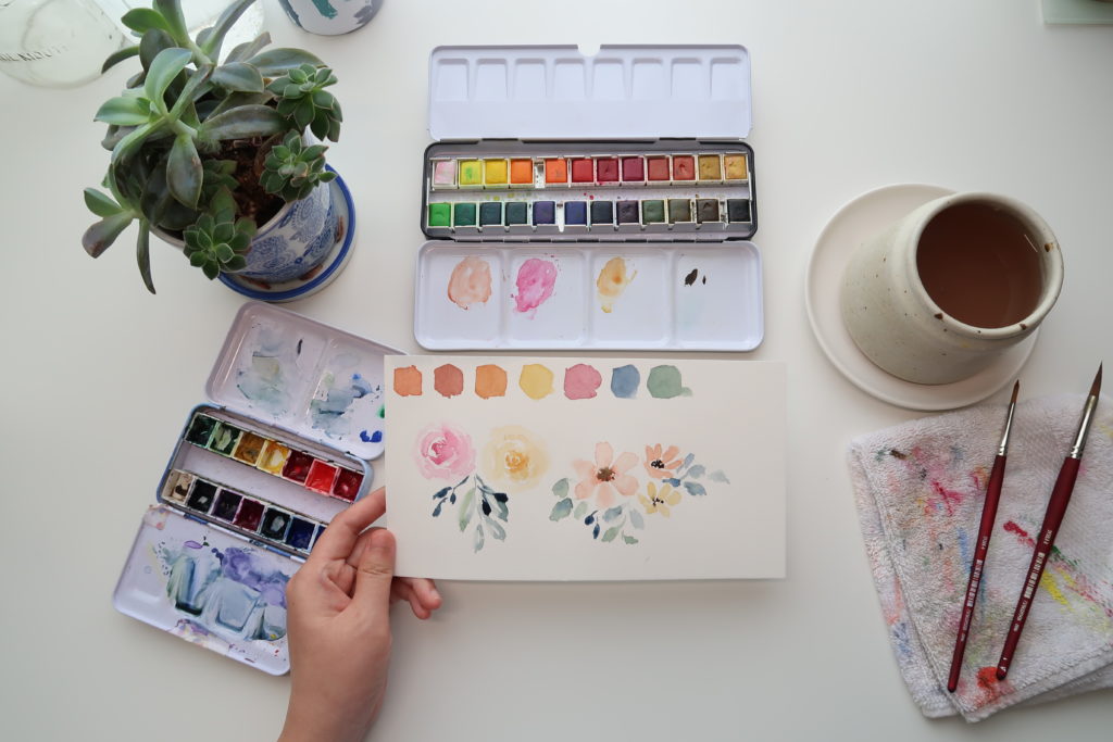 Mungyo watercolor 24 color paint set review and swatches