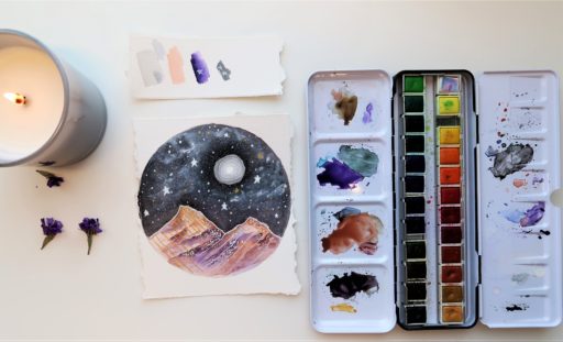 Beginner gouache painting sketchbook ideas 